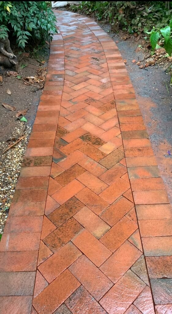 Curved Brick Pathway