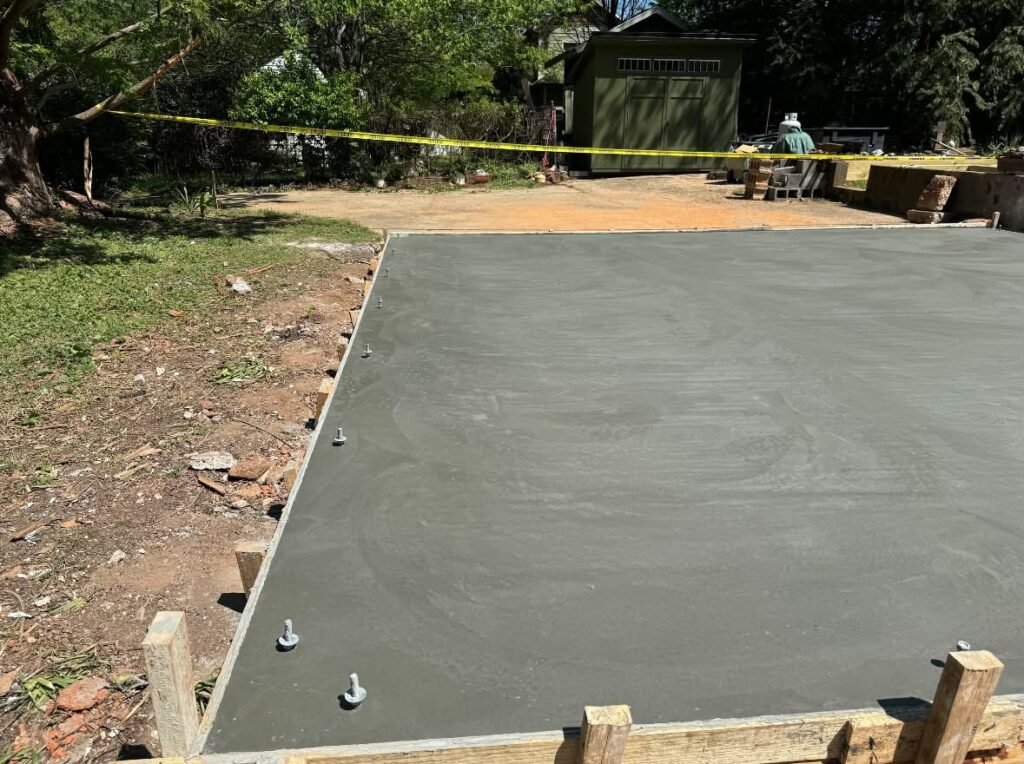 Fresh Concrete Slab Installation