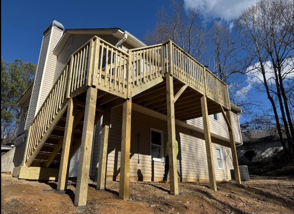 Wooden Deck Under Construction