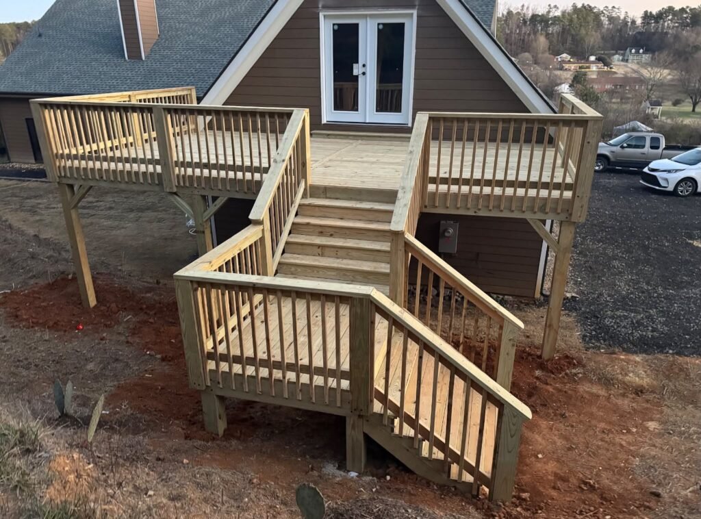 Wooden Deck With Railings